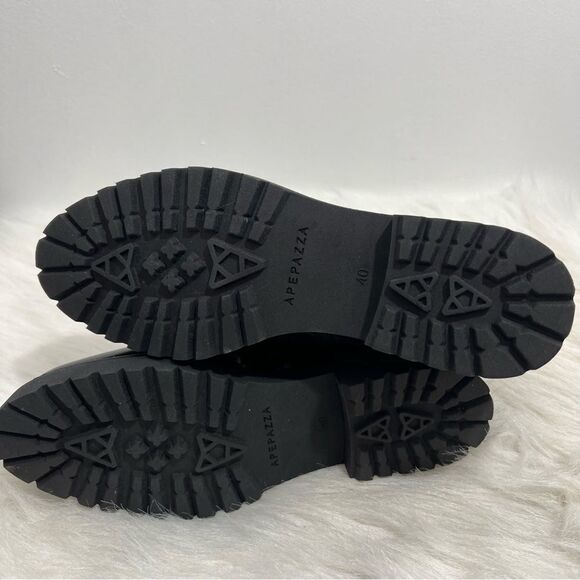 NIB Apepazza Ivonne Black Velvet Flocked Silver Studded  Boot -- EU40 - US 9/9.5 - Picture 9 of 12